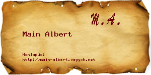 Main Albert névjegykártya